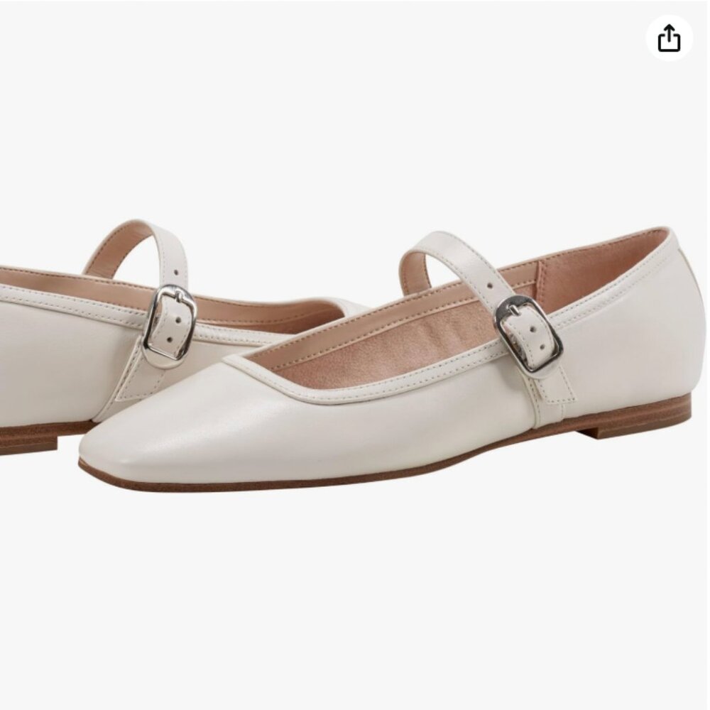 NEW in box Marc Fisher LTD Women's GARISSA Ballet Flat, Ivory Leather 150, 9.5